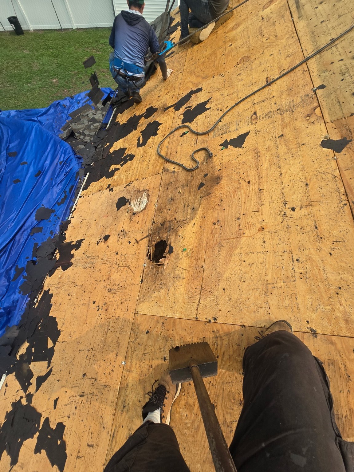 Damaged roof decking