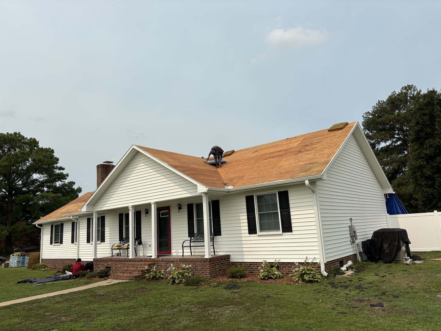 Tear-off in progress